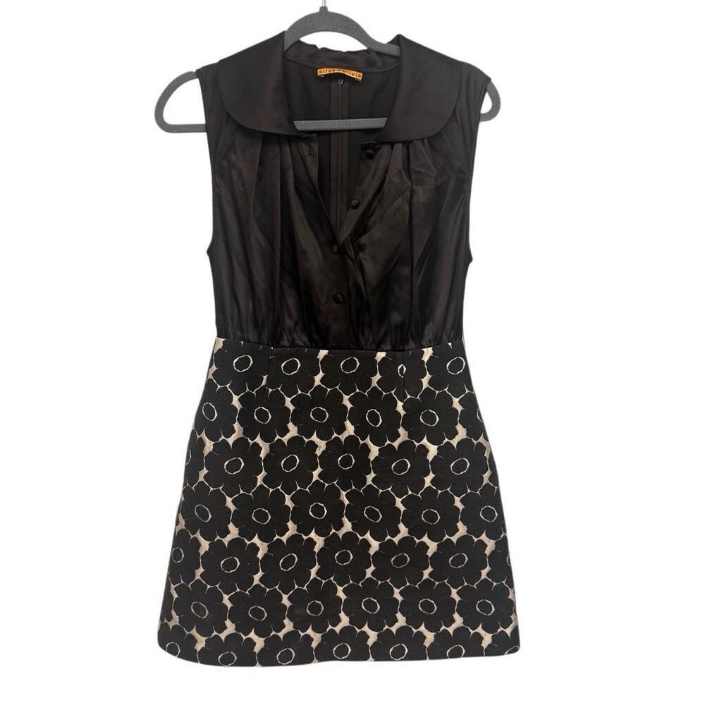 Alice + Olivia Black and White Sheath Mini Dress